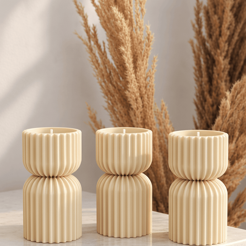 Fluted Grace Diyas – Pack of 3